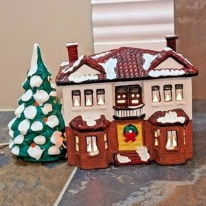 Dept 56 Snow Village Vintage 1986 Duplex Christmas Village House